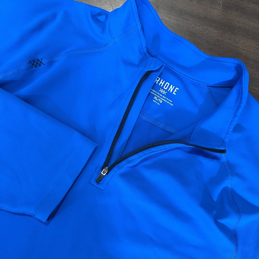 Rhone Shirt Royal Blue Raglan Sleeve Quarter Zip Golf Athleisure Top Mens XL EUC